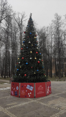 В парке "Усадьба Кривякино" в рамках подготовки к зимнему сезону установлена новая елка