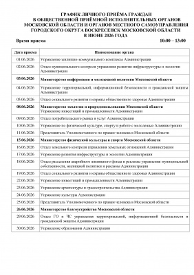 График личного приема граждан в общественной приемной График личного приема граждан в общественной приемной